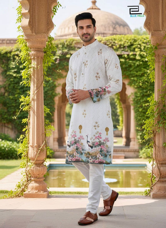 Men’s Premium Printed Ethnic Kurta with pajama – Festive Wear