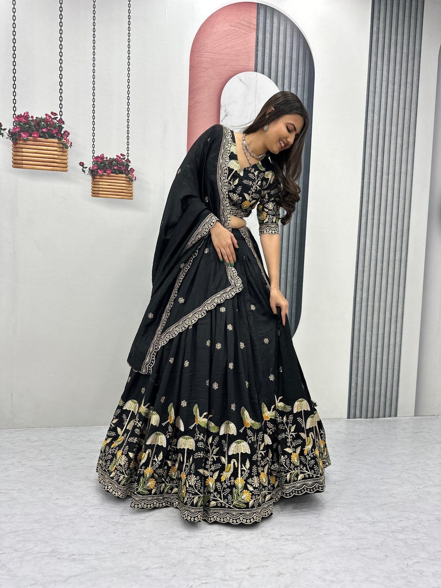 Women’s Festival Lehenga Choli Set with Embroidered Dupatta