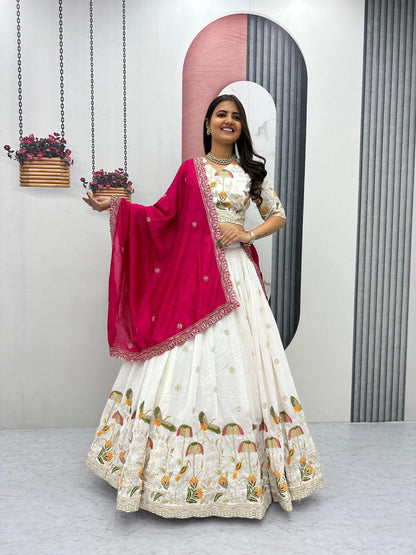 Women’s Festival Lehenga Choli Set with Embroidered Dupatta