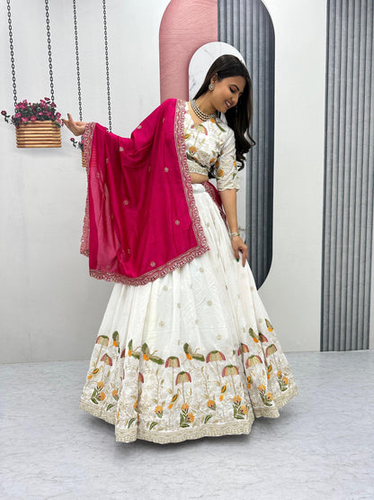 Women’s Festival Lehenga Choli Set with Embroidered Dupatta
