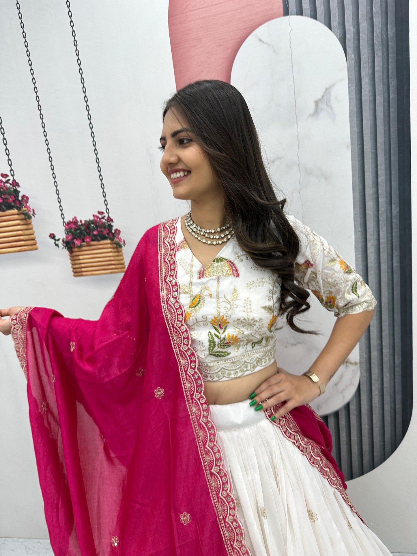 Women’s Festival Lehenga Choli Set with Embroidered Dupatta