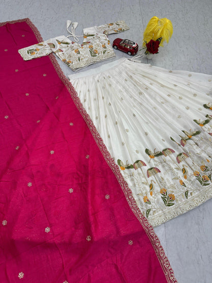 Women’s Festival Lehenga Choli Set with Embroidered Dupatta