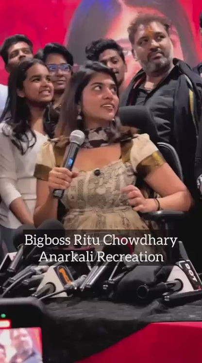 Kalamkari Print Anarkali Suit with Dupatta – Soft Dola Silk